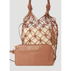 Miu Leather Bucket Bag 16cm Yellow Grain Cowhide main image 1